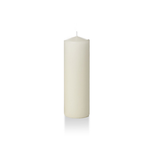 6 Ivory Slim Round Pillar Candles and 3 Small Slim Round Pillar Candles