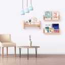 SAG's store Floating Nursery Shelves - Set of 3 Natural Wood Wall-Mounted Bookshelves for Kids Room, Baby Room, Nursery Decor - 15.7" Wide, Solid Wood Shelves for Books, Toys, and Decor Storage