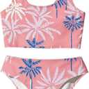 RoseSeek Girl's 2 Piece Striped Bowknot Swimsuit Set Wireless Cute Bathing Suit Summer Beachwear Bikini Sets