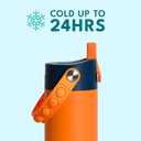 Elemental Insulated Kids Water Bottle, Stainless Steel Water Bottle with Straw Lid & Pop-It Handle, Leak-Proof Water Bottles for School, Boys or Girls, Travelling and Sports, 18oz - Orange Tie Dye