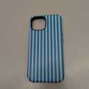 Magnetic Striped Phone Case for iPhone 15, Compatible with MagSafe, Cute Blue Green Aesthetic Stripe Soft TPU and Hard PC Shockproof Protective Phone Cover for Women Girls