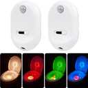 2 Pack Toilet Night Light Motion Sensor 4 Projection Patterns, 13 Color Changing, USB-C Rechargeable Toilet Bowl Light, Auto On/Off, Splash-Proof, for Bathroom, Hallway, Christmas Gifts for Women Men