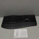 Wireless Keyboard and Mouse Combo,2.4G Full Size Wave Keys Ergonomic Keyboard with Wrist Rest for Natural Typing, 3 DPI Adjustable Ergonomic Silent Mouse for Computer/Laptop/Windows/Mac (Black)