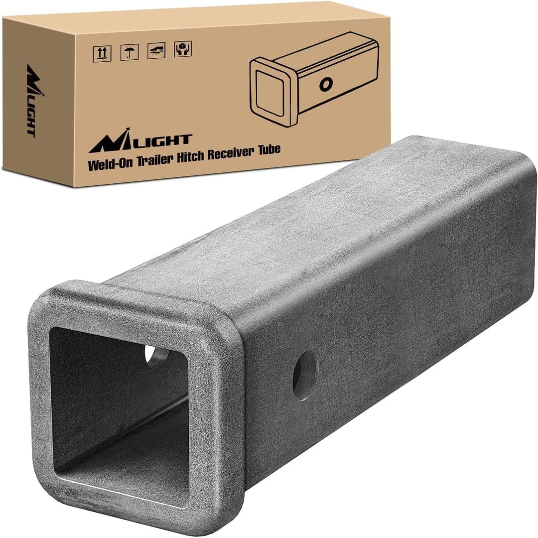 Nilight Hitch Adapter 2" x 9" Combo Bar Trailer Receiver Tube Weld-on Raw Steel Hitch Bar