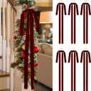 SIMISI RIBBON Burgundy Long Velvet Bows Ornaments for Christmas Tree, Wreath, Garland, Swag, Staircase, Fireplace, Door (15 * 24 inch, 6 Pieces)