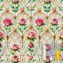 Countewol Rainbow Static Cling Window Film, Stained Glass Privacy Film with Rose Pattern, Anti-Glare UV Protection, Removable Decorative Window Clings for Home/Glass doo (Vintage Rose, 23.6 x78.7 in)
