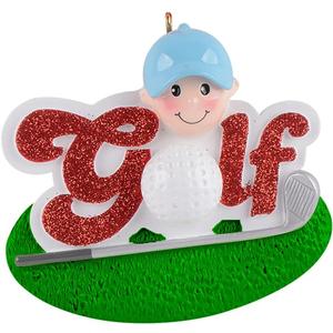 2 x MAXORA Golf Ornament - Personalized Golfer Christmas Tree Ornament - Golfer Boy Ornament - Custom Golfer Names Gift idea Ornament for Grandson, Golf Coach, Golfer Hobby (Golf Friend of 1)
