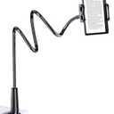 Tryone Gooseneck Kindle&Tablet Holder for Bed Hands-Free Reading on Bed Headboard for iPad, Kindle, and Switch, Flexible 30in Al-Mg Alloy Clamp Arm Stand for Tablets 4.7-10.5 in, Phone - Black - 30in
