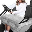 Universal Waterproof Heavy Duty Golf Cart Seat Cover - Gray, Cotton, for Club Car DS Precedent EZGO TXT RXV, 2-Person Seats with Armrests