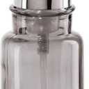OGGI Glass Foaming Soap Dispenser - 10oz Capacity, Round, Heavy Glass - Stylish Refillable Foaming Hand Soap Dispenser, for Bathroom and Kitchen, Gray/Chrome