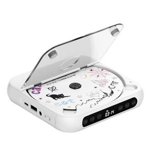 ENVYCLOUD CD Player Portable with Dual Stereo Speakers, Rechargeable Portable CD Player with Bluetooth for Home with Headphones, Support CD/AUX/USB, White : Electronics