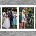 8x21 Picture Frame Display 4 opening 5x7 Collage Picture Frame,Multi Photo Frame with Mat,Plexiglass,Horizontal and Vertical Formats for Wall Decor,Grey Wood Grain