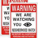 2 Pack We Are Watching You Waring Sign, Neighborhood Watch Sign No Trespassing Warning for House, 10 x 7 Inches Rust Free Aluminum, Weather/Fade Resistant, Easy Mounting, Durable Ink