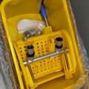 Mind Reader Mop Bucket with Wringer, 22 Qt (5.5 Gallon), Floor Cleaning, Handle, Wheels, 16.25"L x 10.75"W x 24.5"H, Yellow
