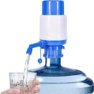 5 Gallon Water Pump, Manual Water Pump, for 5 Gallon Water Bottles, Made Plastic, Cleaning Brush Included(Blue)