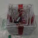 FUNPENY Set of 3 Christmas 60 LED Lighted Gift Boxes, Transparent Warm White Lighted Christmas Box Decrations, Presents Boxs with Red Bows for Christams Tree, Yard, Home, Christams Decorations
