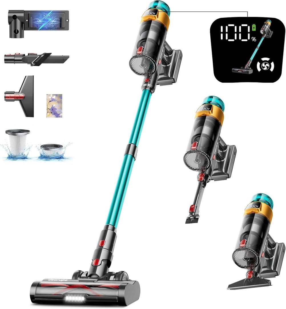 dsorupa Cordless Vacuum Cleaner, 580W 48KPA 70Mins Vacuum Cleaners for Home, Stick Vacuum with Charging Dock Station, Anti-Tangle Wireless Vacuum, Rechargeable Cordless Vacuum for Pet Hair/Carpet/Hard Floor