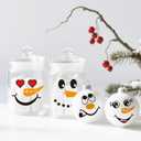 3 x 5inch Christmas Snowmans Face Stencil for Crafts Reusable Small Christmas Snowmans Face Stencils Holiday Templates for Ornament DIY Crafts Wood Canvas (face30)