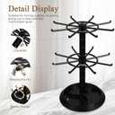 BESPORTBLE Rotating Jewelry Organizer Stand 2-Tier Small Jewelry Hanger Storage with 360-Degree Rotation for Keychains Hair Ties and Necklace Display