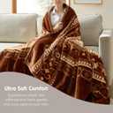 Nestl Korean Mink Blanket Queen Size - 9 Lbs Velvet Fleece Korean Blanket - 2 Ply Warm & Thick Winter Blanket - Wrinkle & Fade Resistant - 79 x 94 Inches (Brown)