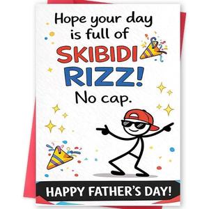 3 x Missonemi Funny Fathers Day Card for Dad, Fathers Day Gift for Dad, Humorous Novelty Greeting Card, Trendy Joke Card from Kids Daughter Son, Happy Father's Day Card