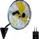 20In Wall Mount Fan, 120° Oscillating Fan and High Velocity 3-Speed Wall Fans, 5500 CFM Industrial Outdoor Wall Fans for Commercial, Garage, Residential, Warehouse - Etl Listed, Yellow