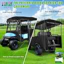 10L0L Universal Golf Cart Cover 4 Passenger Compatible with Yamaha, EZGO TXT/RXV, Club Car DS/Precedent Models- 94 Roof Fit, Golf Cart Cover Waterproof 600D Material Windproof Transparent on 4 Sides