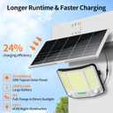 intelamp Solar Flood Lights Outdoor Waterproof, 20000mAh 4000LM Linkable Dual Motion Sensor Security Floodlight Exterior with Remote 16.4 FT Cable, 2-12H Dusk to Dawn Spots Lighting Outside