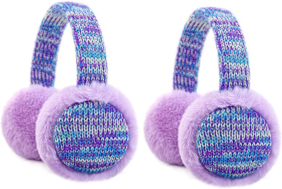 RAOEXI Winter Ear Muffs For Kids Warm Furry Knit Girls Earmuffs Boys Baby Plush Toddler Ear Warmers Outdoor Ear Covers