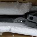 Small Square Side Table, Drink Table, Solid Wood & Metal Accent Table for Small Spaces, Pedestal End Table for Living Room, Bedroom, Office (Black + Walnut) 