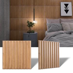 3D Slat Wall Panels, PVC Faux Wood Wall Tiles, 3D Fluted Textured Wall Panels for Interior Wall Decor, 12-Tile Set 19.7" x 19.7", 
Walnut