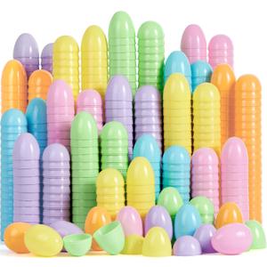 JOYIN 3.15" Pastel Easter Eggs, 100PCS Large Plastic Eggs, Empty Colorful Fillable Eggshells for Easter Hunt, Party Favor, Basket Stuffers Filler, Classroom Prize Supplies