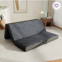 Tri-Fold 4'' Memory Foam Mattress, Portable Folding Mattress With Washable Cover For Murphy Bed