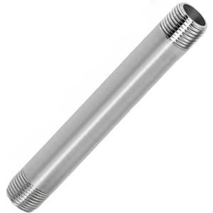 304 Stainless Steel Nipple Pipe Fitting 1" NPT X 1" NPT Male Thread Cast Pipe Fittings 12" 300mm Length 1PC