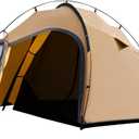 2 Person Camping Tent with Stove Jack, Waterproof Tent, Double Door Design, Easy Setup Y-Pole Structure, 4-Season, Spacious Hot Tent for Winter Backpacking Hiking