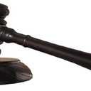 Wood Gavel and Sound Block Set, Tiberham Handcrafted Wooden Gavel with Round Block for Judge Lawyer Student Auction Sale - Dark