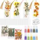 Fuyoooo 376 Pcs Dried Flower Bookmark Making Kit, DIY Bookmark Laminating Pouches with Tassels and Puncher DIY Project Gifts for Mother's Day Women Book Lovers (Light Colors,2 x 6 Inch)