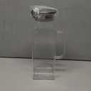 2 Quart (2 Liter 68 oz) Square Glass Pitcher with Lid and Spout, Water Pitchers with Handle for Fridge, Borosilicate Glass Carafe for Hot/Cold Drink, Large Jug for Iced Tea, Coffee,Juice,Milk,Beverage (67.6 Ounces, Clear)