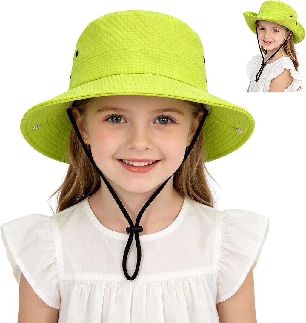 Outdoor Kids Sun Hat UPF 50+ Sun Protection Foldable Bucket Hat Breathable Summer Beach Fishing Safari Hat for Boys Girls