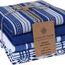 Assorted Kitchen Towels Large 16x26 inch 100% Cotton Set of 5 - Soft Absorbent Washable Tea Towel for Kitchen - Dish Cloths Towel with Hanging Loop - Quick Drying Dish Towels Blue