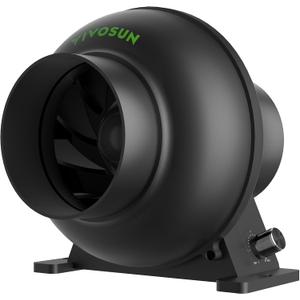 VIVOSUN M4 4-Inch Inline Duct Fan, 195 CFM Ventilation Fan with EC Motor, Adjustable Speed, Energy-efficient Vent Blower for HVAC, Grow Tent, Hydroponics