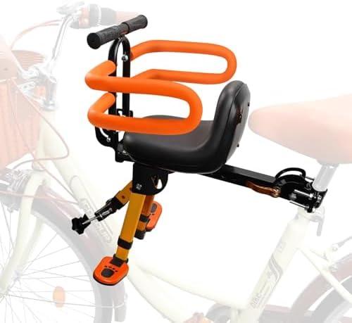 OUSEXI Child Bike Seat - Front Mount, Kids Bike Seat for Adult Bike,Retractable Baby Bike Seat Front Mounted, Toddler Bike Seat for Children 2~6 Years