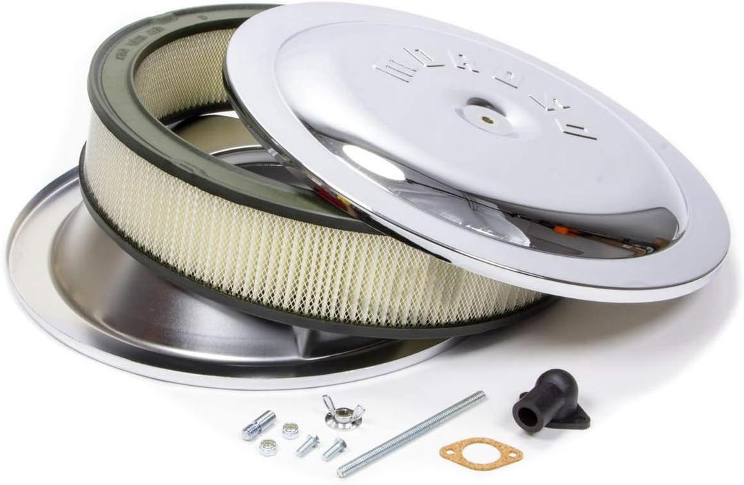 Moroso 65910 Steel Chrome Air Cleaner Kit, 14" x 3", 
Fit Type	Vehicle Specific Fit
Product Dimensions	3"L x 3"W x 3"H