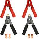 4PCS Battery Jumper Cable Clamps, Alligator Clip Jumper Cable End Boost Clamp Set - Heavy Duty Pure Copper Car Battery Clamps 1000A Capacity, Insulated Parrot Clips Red & Black