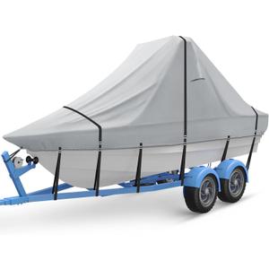 21' - 23' Wide Bow 900D Wake Tower Boat Cover, Cover The Ski/Wakeboard Tower And Boat,Metal Fittings Waterproof Breathing Tear And UV-Resistant,Fits 21ft - 23ft Wide Bow Boats With Ski/Wakeboard Tower (Grey)