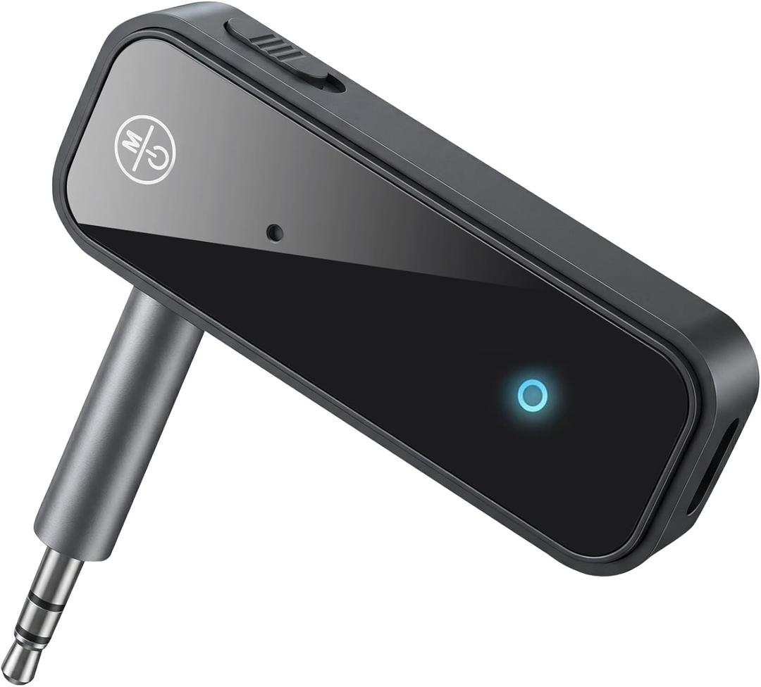 Aux Bluetooth 5.3 Adapter for Car, 2 in 1 Bluetooth Aux Car Adapter Receiver, Auxiliar Audio Blue Tooth para Carro Wireless Dongle with 3.5mm Jack for Stereo Systems and Headphones