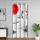 Japanese Style Door Curtain for Doorway Privacy 42"x80" Japanese Ukiyoe Decorative Door Curtain for Doorway Privacy Home Decor Sakura Flower Traditional Retro Theme Red White Window Treatments (Multi 15)