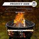 Fire Pit Spark Screen, 30 Inch Diameter Fire Pit Screen with Handle & Poker,Heavy Duty Metal Mesh Fire Pit Screen,Fire Pit Lid for Outdoor/Beach/RV Camping/Backyard
