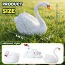 Silipull 3 Pcs Floating Swan Decoys Pool Accessories Realistic Resin Swan for Pond Decorative Pool, Garden Accessory Outdoor Decorations