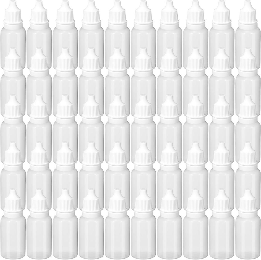 50 Pcs Plastic Dropper Bottles Squeezable Eye Liquid Dropper with Caps and Plug for Oil Eye Liquid Storage (30 ml)